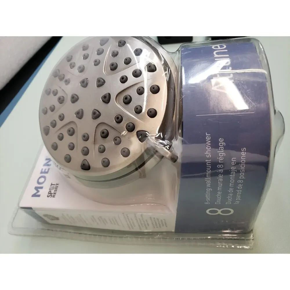 Moen 218W0SRN Attune 8-Function Wall Mount Fixed Showerhead, Spot Resist Nickel